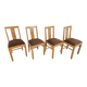 Arts and Crafts Dining Chairs, 1930s, Set of 4