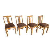 Chaises de salle à manger Arts et Métiers, années 1930, ensemble de 4