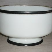 Painted porcelain planter and pot signed P. AGIN