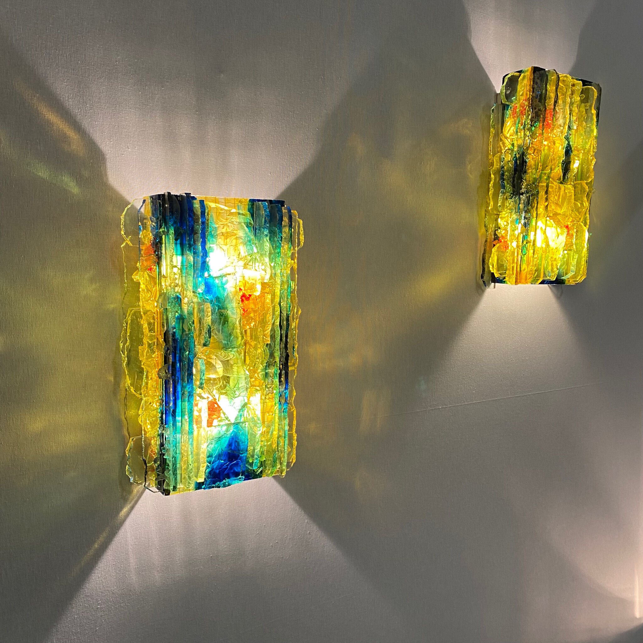 Pair of model glass wall lamps Chartres by Van Oyen for Raak