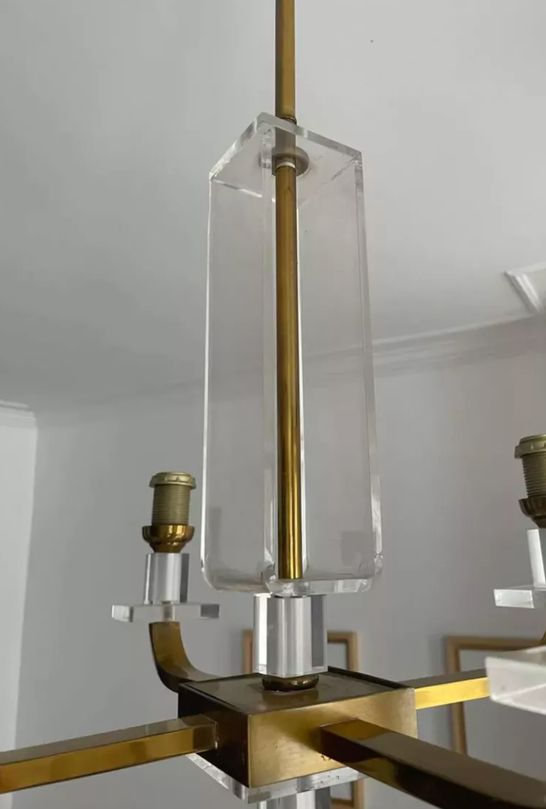 Chandelier in brass France 1970