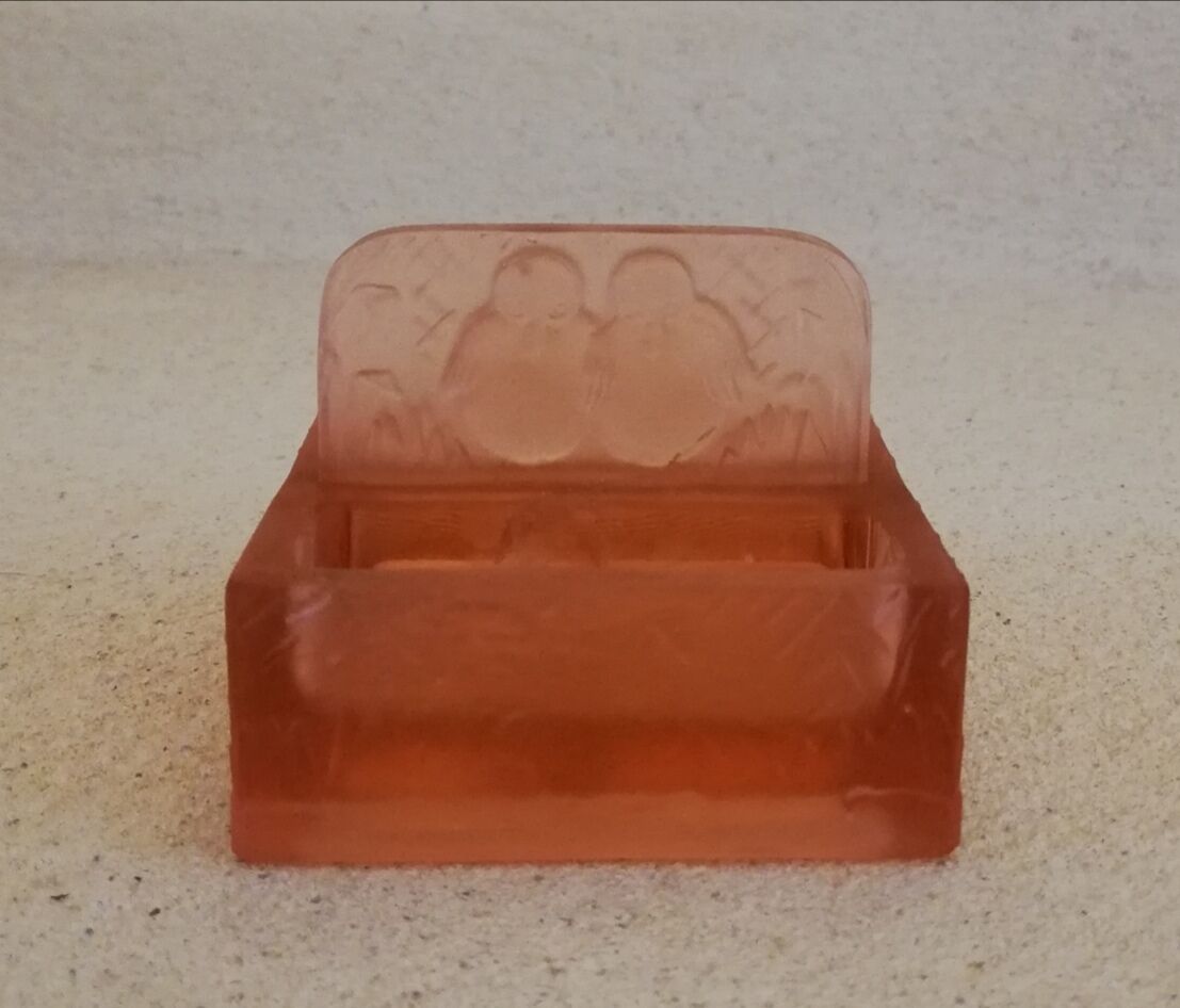 Art Deco pink glass salt shaker