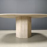 Vintage travertine dining table, 1970s