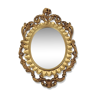 Miroir de style baroque encadrement résine dorée 55,5 cm X 36 cm