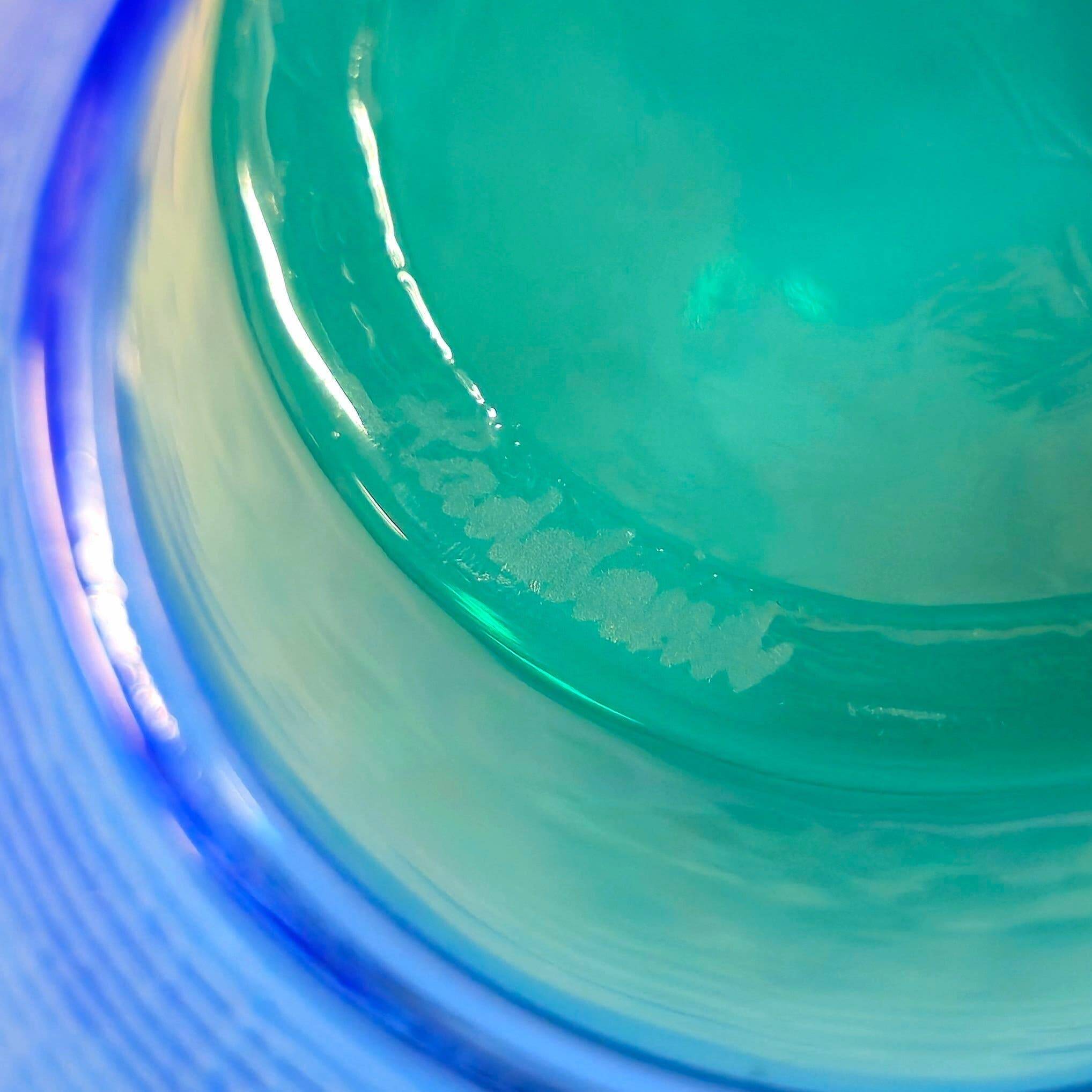 Bol Coupe Verre "Kairo" Lena Hansson - Hadeland Norvège Bleu & Vert 1980