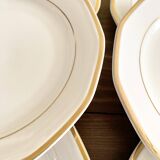 White and gold dessert plate