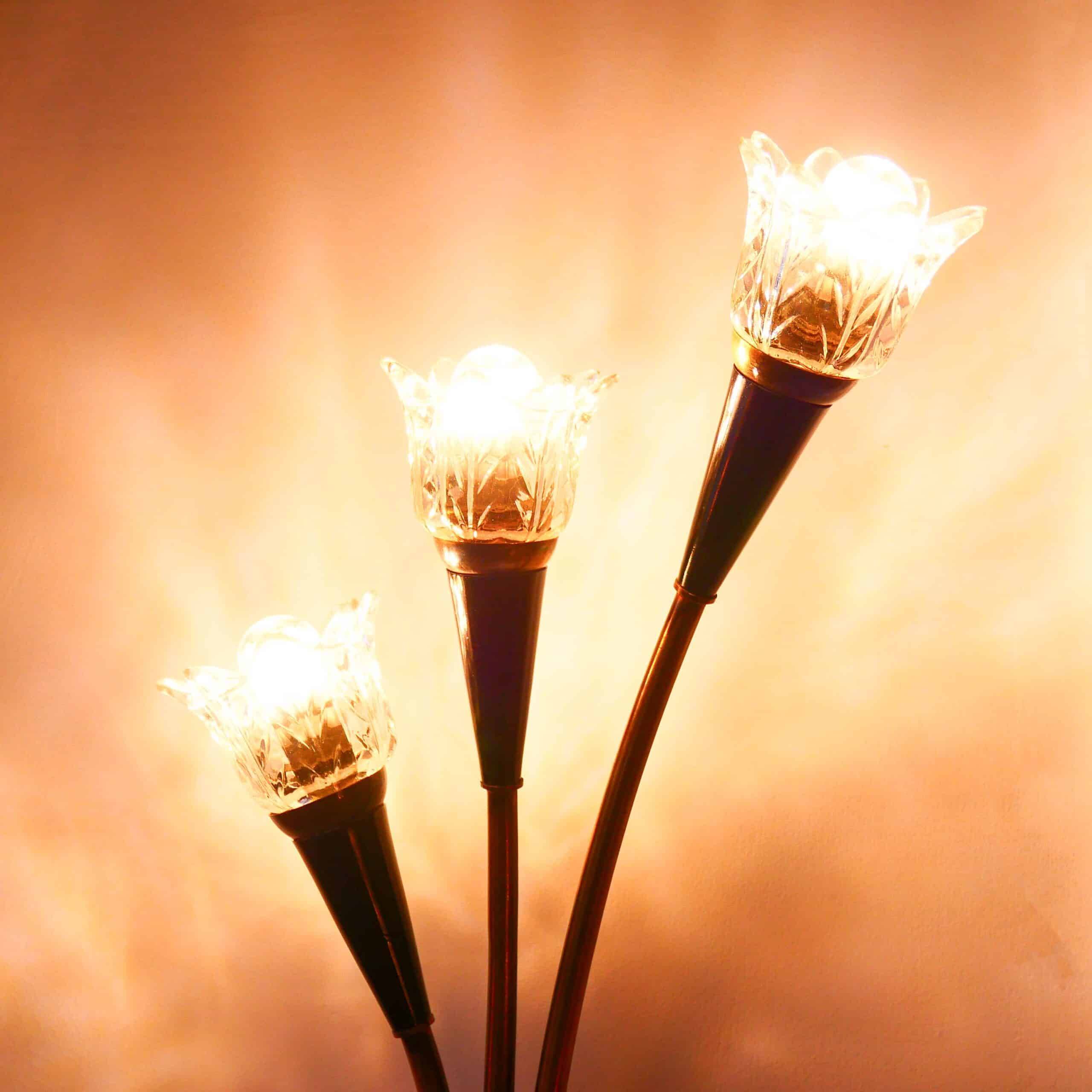 Antique pair of “tulip” wall lights