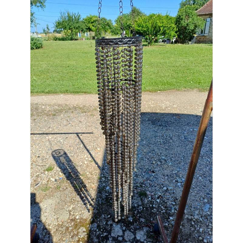 Vintage metal and plastic bead pendant light