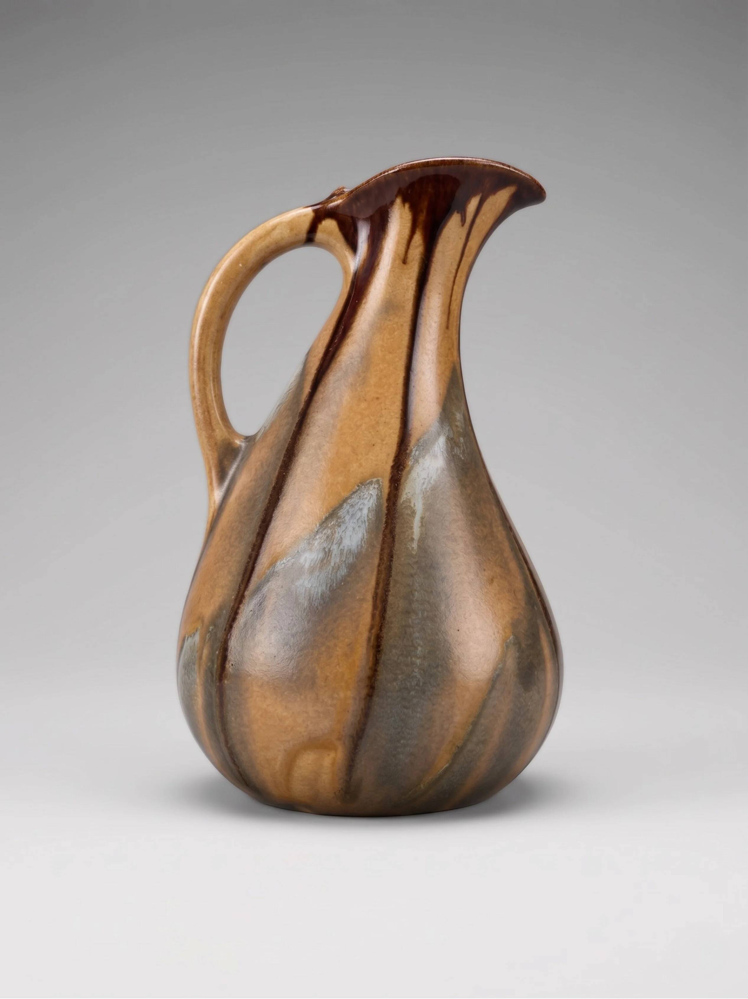 Modernist ceramic enamelled vase pitcher – Thulin Faience, Belgium – model 199 – 1930s/50s