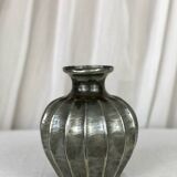Pewter vase embossed by Alice and Eugène Chanal, 1900, signed