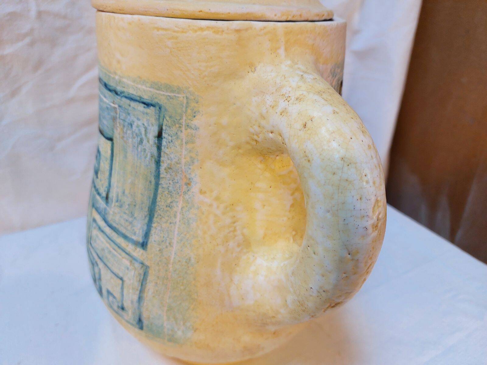 Vintage sangria service in handmade ceramic – 1970s – signed