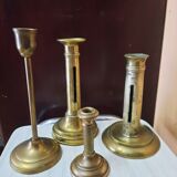 Set of brass candle holders