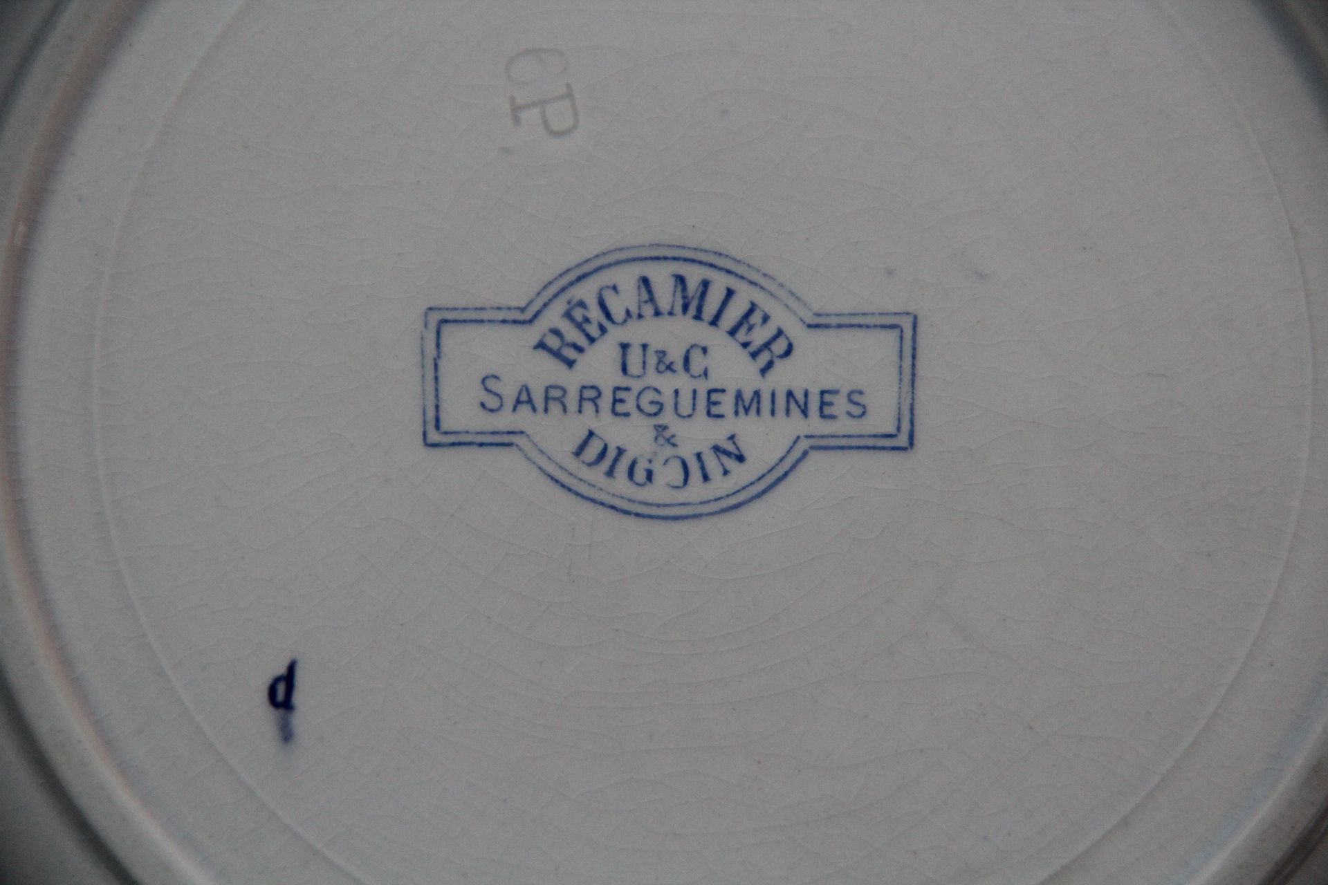 Rare plate service 6 people "Récamier" U&C Sarreguemines and Digoin late nineteenth °