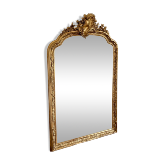 Large old Louis-Philippe shell mirror 165x97 cm