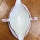 Old sauceboat earthenware Lunéville model lantern pink tulip