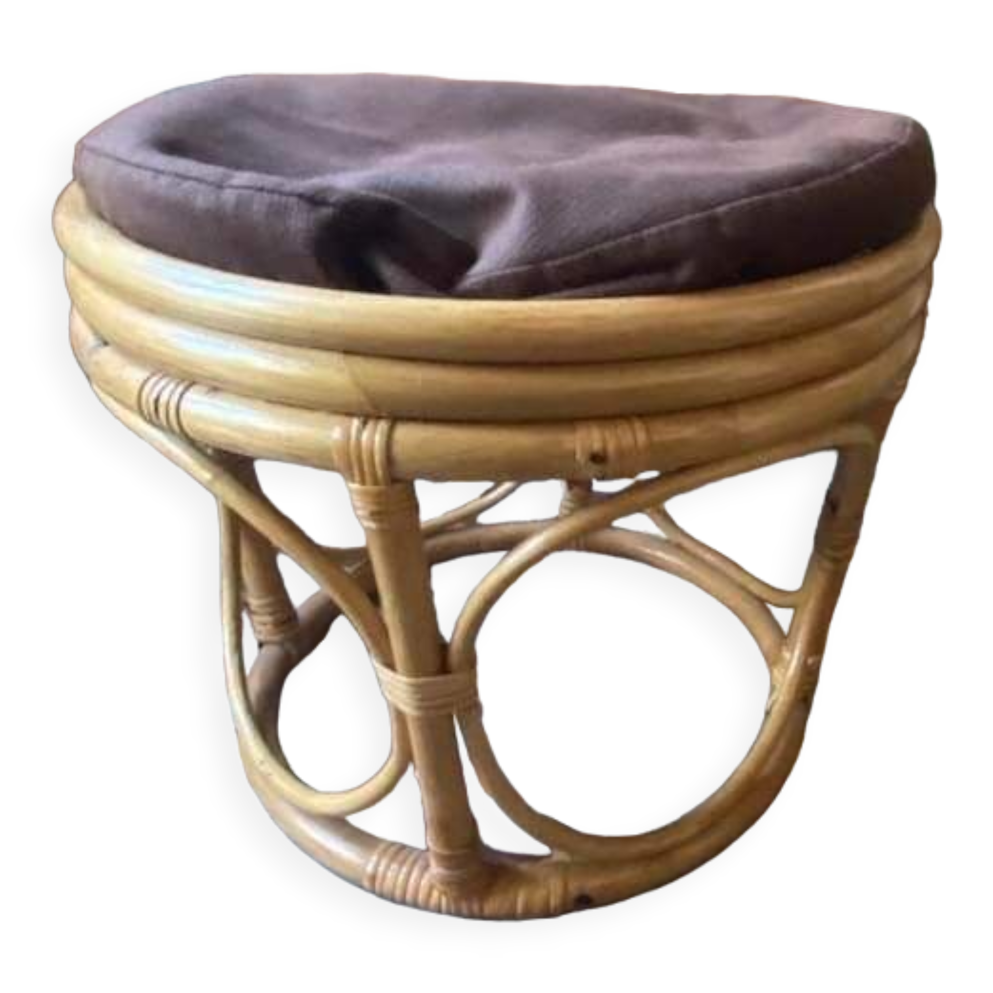 Vintage rattan pouf