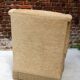 Fauteuil en velour beige et franges