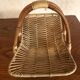 Old basket with rattan fruit and scoubidou yarn 50s