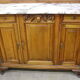 Buffet / Carved Wooden Vaisselier with Mirror and Marble