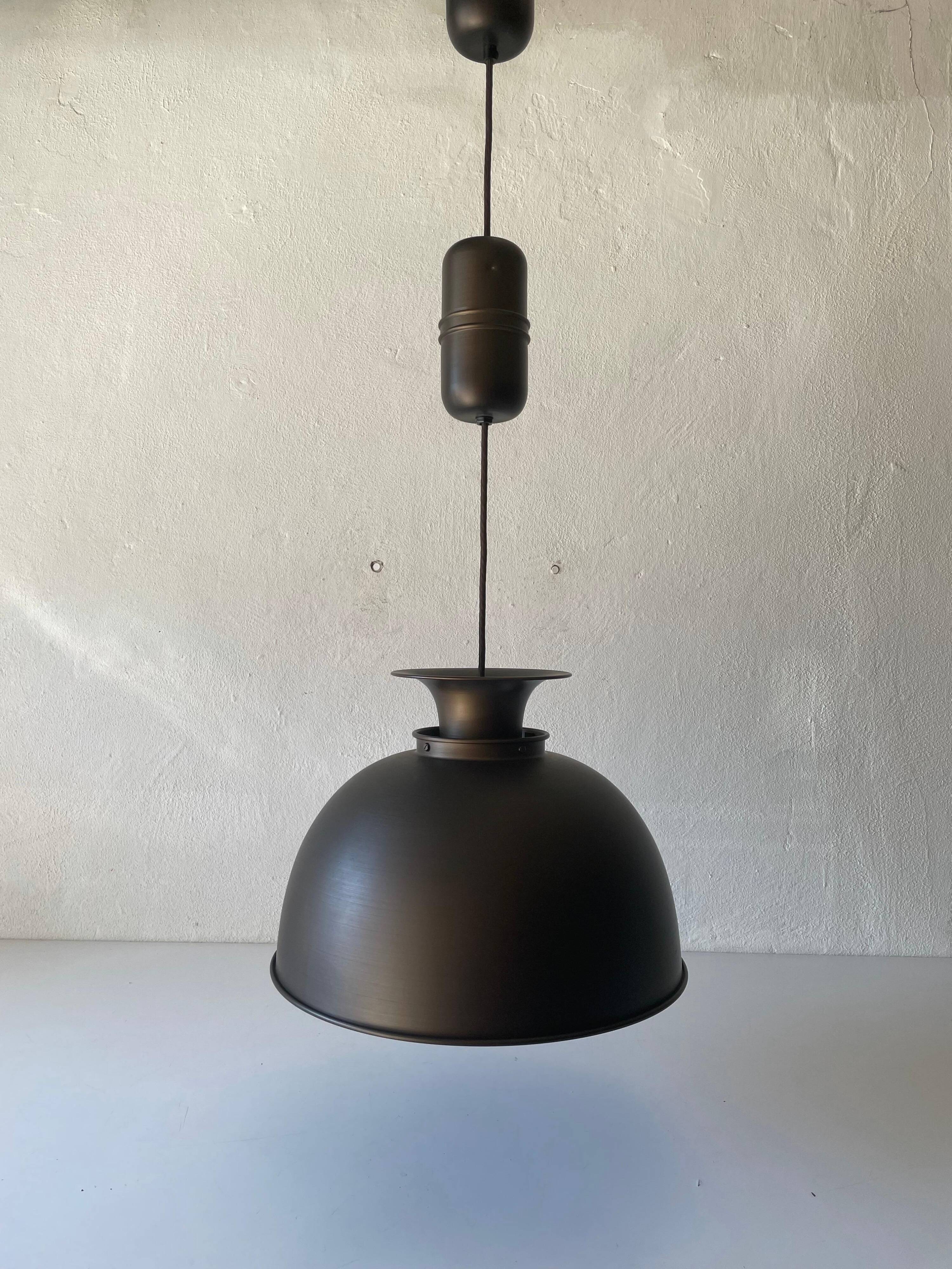 Brushed metal pendant lamp with a bronze appearance, 1970s, Germany