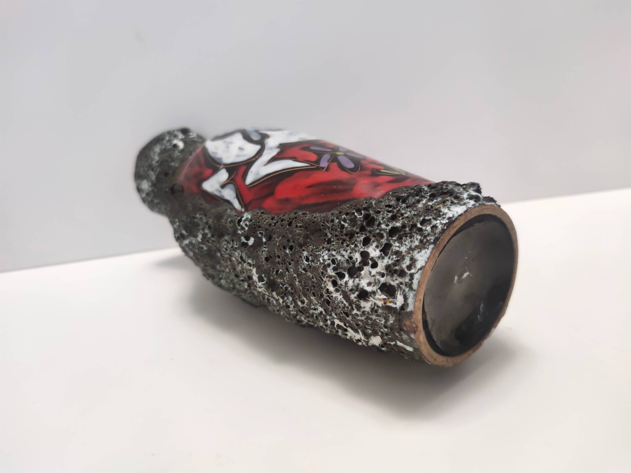 Vintage Fat Lava Earthenware Vase by Giulianelli for Ceramiche San Marino