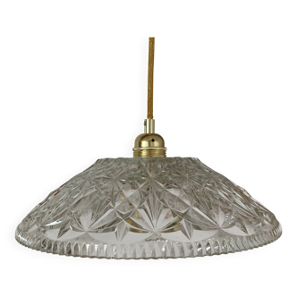 Vintage molded glass lampshade pendant light - tableware collection -