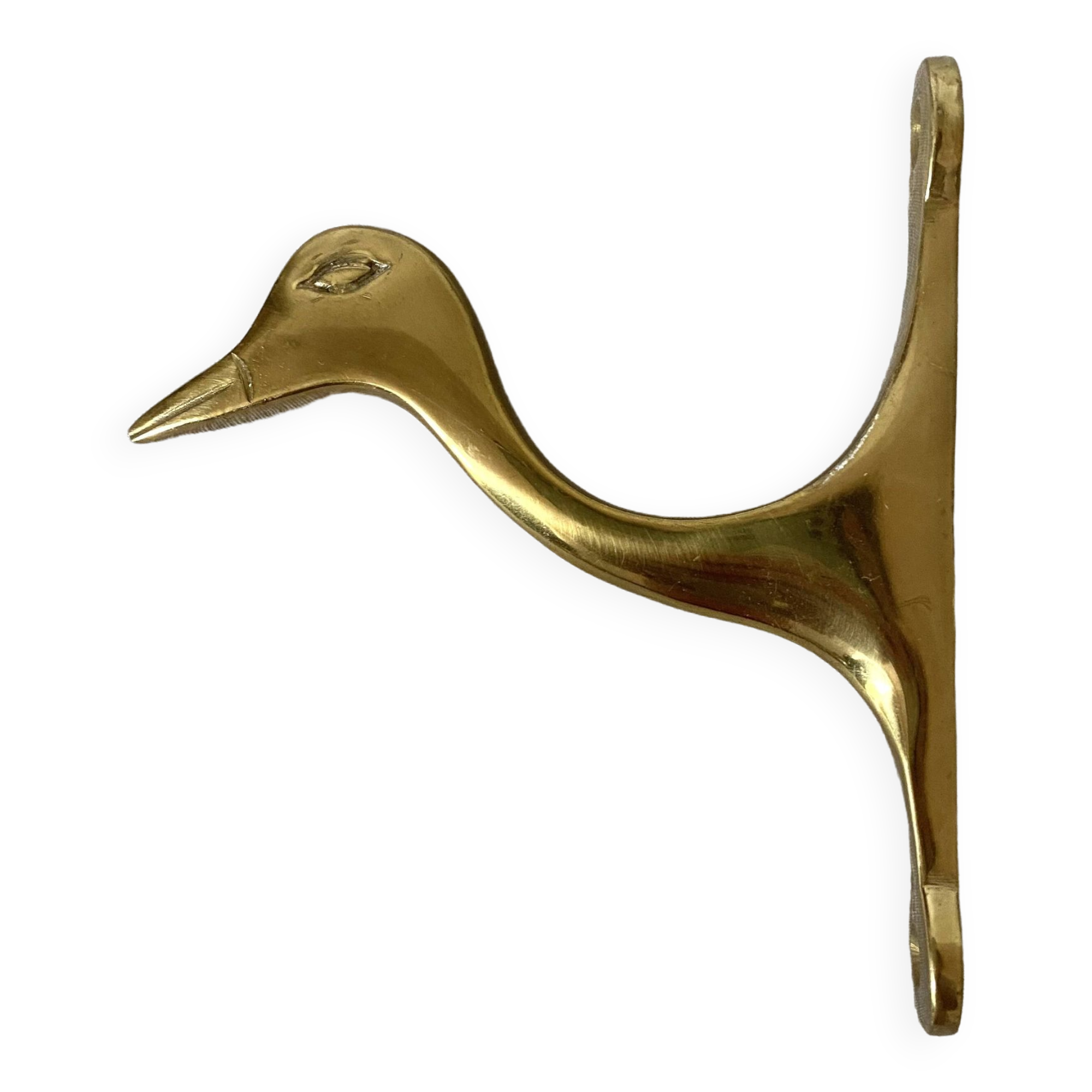 Brass coat hook, zoomorphic towel holder, bird