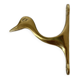 Brass coat hook, zoomorphic towel holder, bird