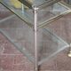 Vintage rolling dessert bar in gold metal and glass by Roche Bobois.