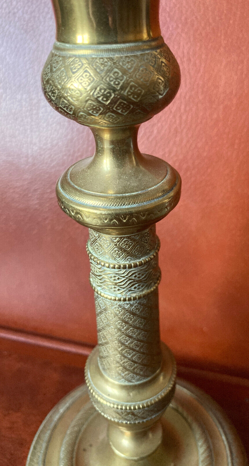 Antique bronze candle holder - XIXth
