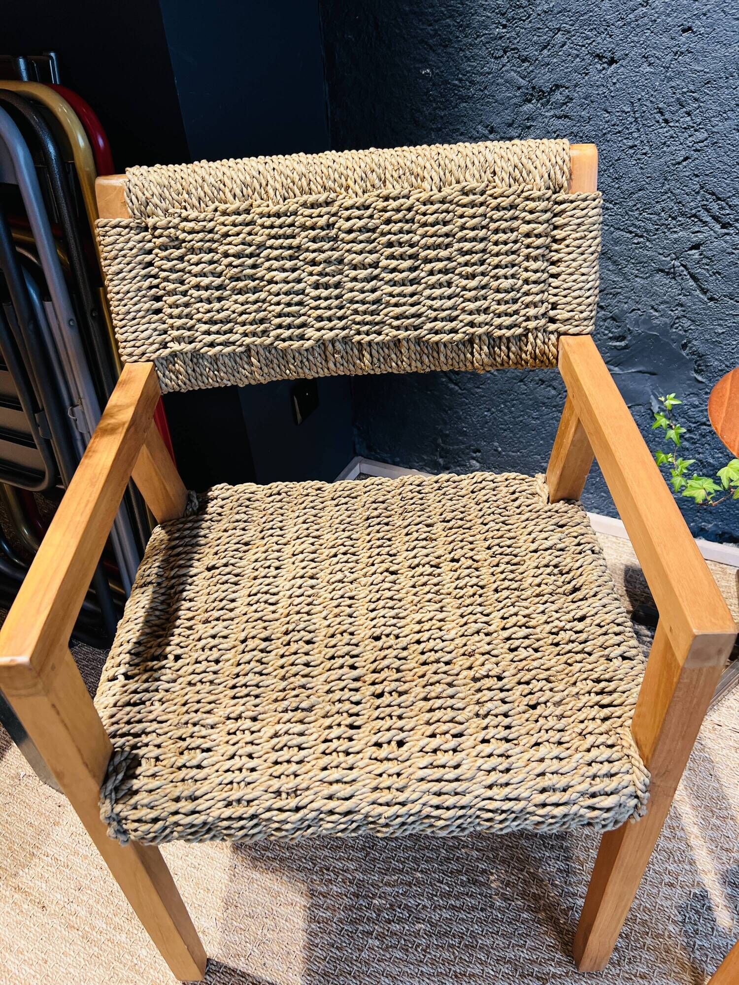 Pair of Olivier de Schrijver armchairs in water hyacinth