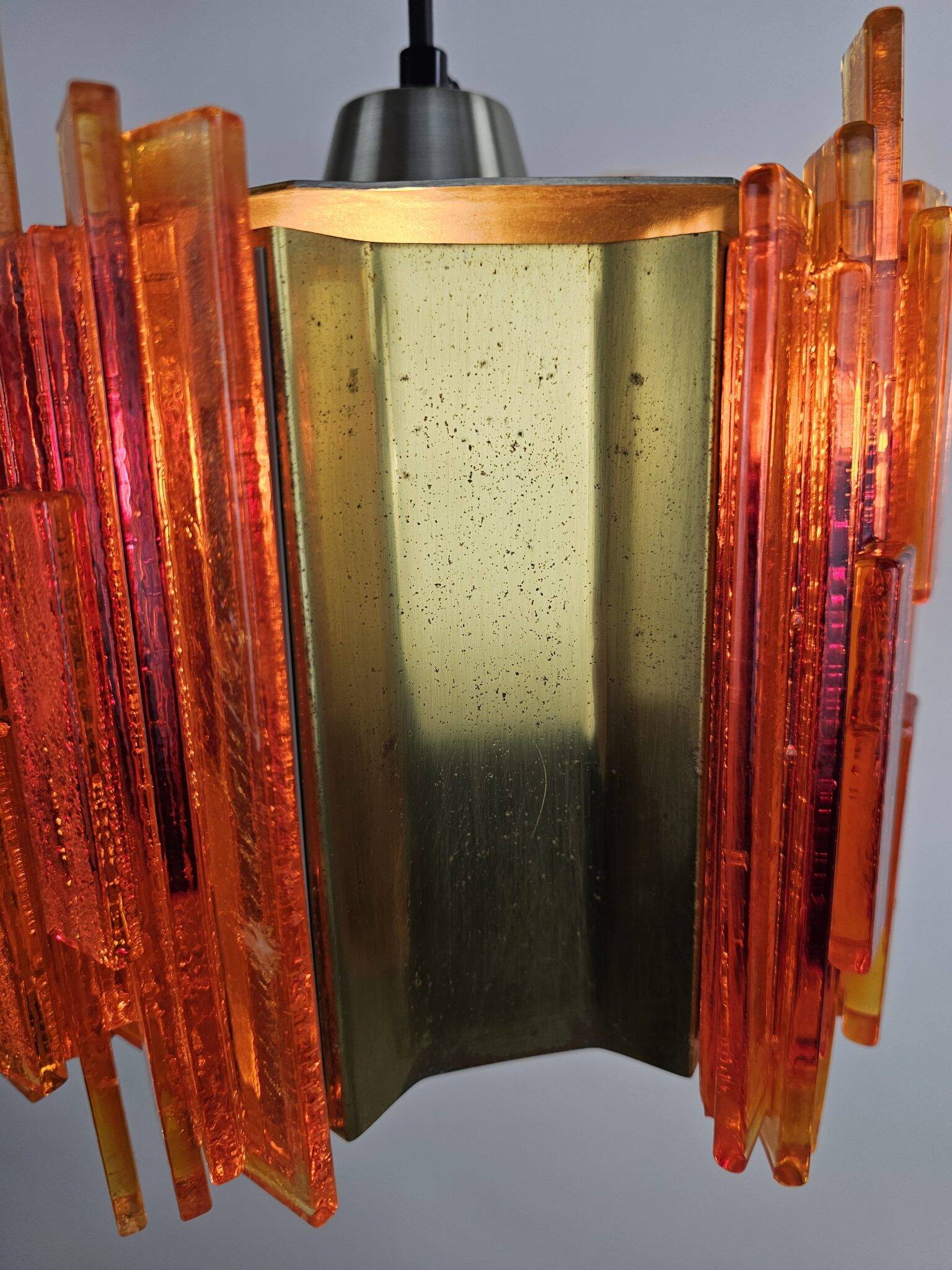 Suspension Claus Bolby en laiton et plastique danois des années 70