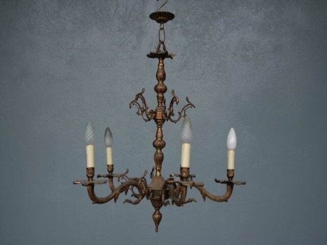 Chandelier in bronze 5 light rock