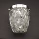 Quality Cut Glass French Vintage Ice Bucket Silver Metal Carry Handle 4507