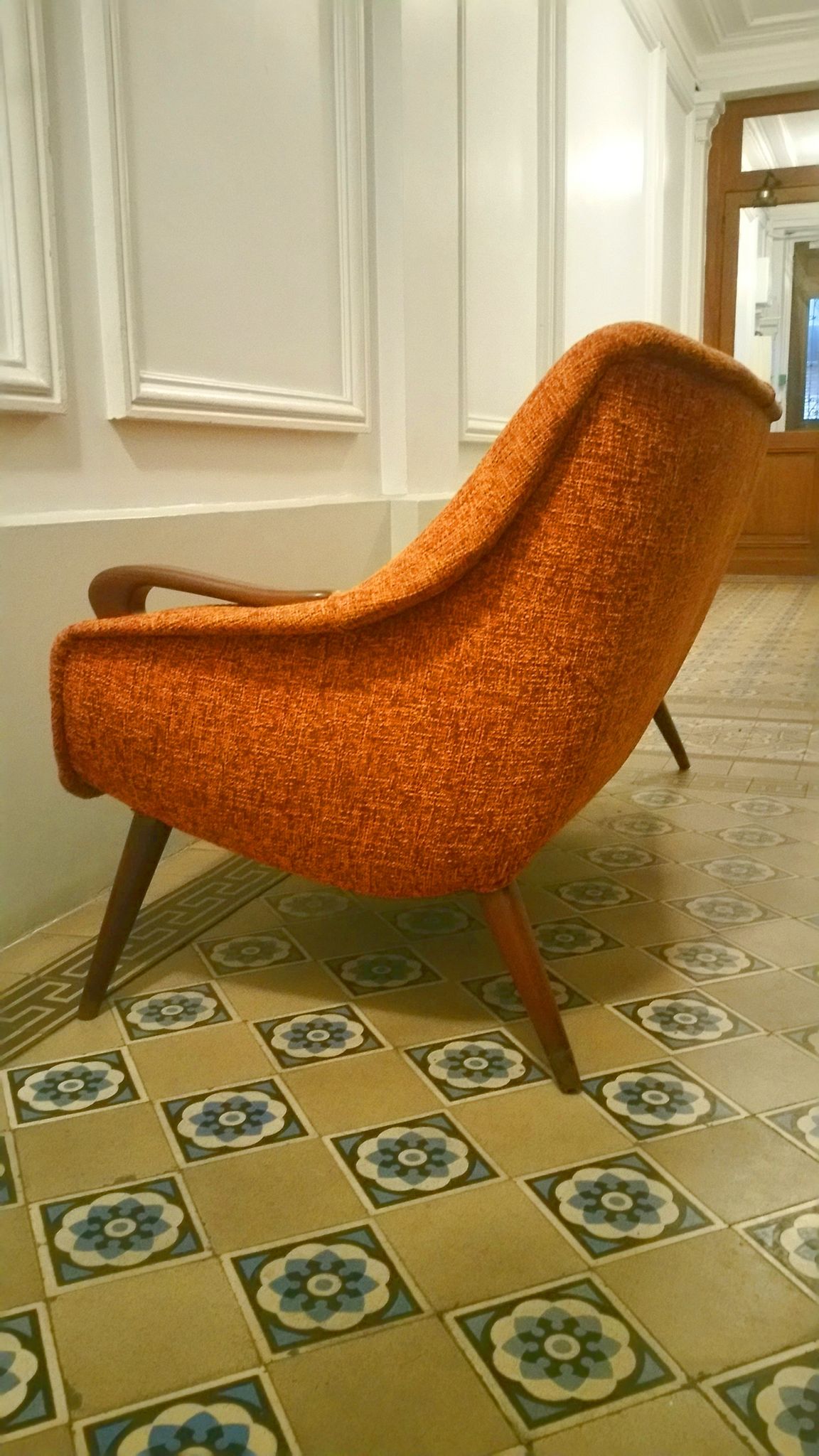 Sofa Orange organic Danish 50s/60s