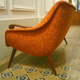 Sofa Orange organic Danish 50s/60s