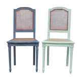 Duo of vintage chairs patinated