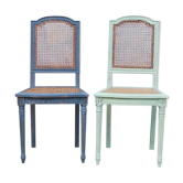 Duo of vintage chairs patinated