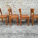 Maison Regain chairs in elm and leather