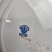 Antique English plate Crescent Ware Empire England blue garland decoration