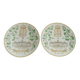 Swedish Grace Plates with Ulriksdal Palace in Yellow and Green by Gefle 1951