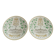 Swedish Grace Plates with Ulriksdal Palace in Yellow and Green by Gefle 1951