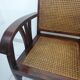 Fauteuil colonial en acajou et cannage