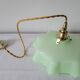 Pastel green draped opaline pendant lamp