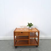 Chariot audio en teck danois avec tiroir meuble TV vintage