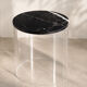 Table d’appoint design en plexiglas et marbre noir – Seventies