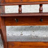 Solid wood wall shelf with 6 hooks coat rack