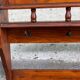 Solid wood wall shelf with 6 hooks coat rack