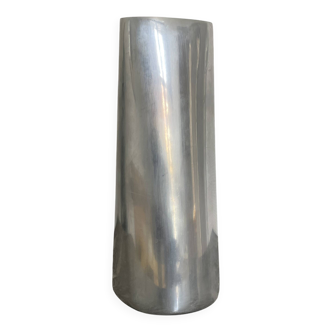 Vintage Ikea vase in solid aluminum, contemporary Scandinavian design