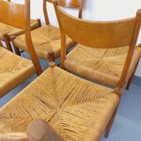 Set of 6 vintage teak Danish rope chairs Gessef Consorzio Sedie Friuli